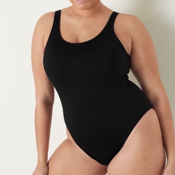 NWT Victoria Secret Pink active || Woman’s One Piece black Bathing suit size Xl - Picture 1 of 9